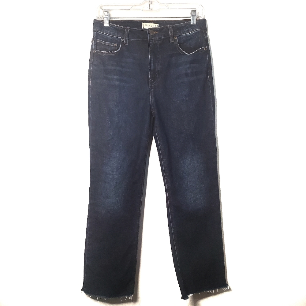 Francesca's Hirise Straight Raw Hem Jeans